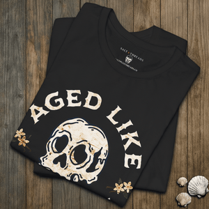 Aged Like Fine Rum T-Shirt | Eco - Friendly Ultra - Soft Pirate Graphic Tee | Ultra - Soft Eco - Friendly Graphic Tee