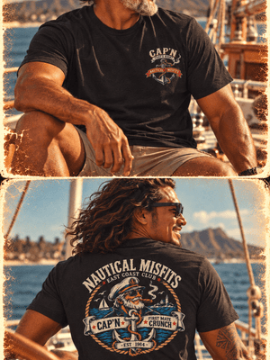 Cap’n That’s Right Tee | Nautical Misfits Vintage Boating T-Shirt | Ultra-Soft Eco-Friendly Graphic Tee