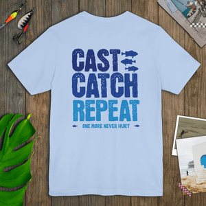 Cast Catch Repeat Tee | Vintage Fishing Graphic T-Shirt | Ultra-Soft Eco-Friendly Graphic Tee