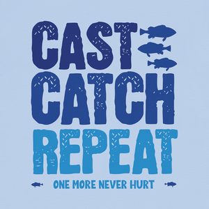 Cast Catch Repeat Tee | Vintage Fishing Graphic T-Shirt | Ultra-Soft Eco-Friendly Graphic Tee