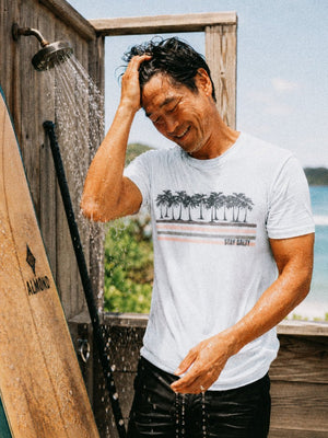 Coastal Palms Tee | Stay Salty Vintage Tee | Ultra - Soft Eco - Friendly Graphic Tee