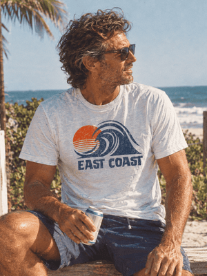 East Coast Break Tee | Vintage Surf Wave Graphic T-Shirt | Ultra-Soft Eco-Friendly Graphic Tee