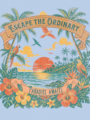 Escape the Ordinary Tee | Vintage Tropical Paradise Graphic T-Shirt | Ultra-Soft Eco-Friendly Graphic Tee
