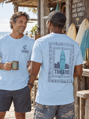 Family Earth Surf Tiwahe Tee | Vintage Surf Graphic T-Shirt | Ultra-Soft Eco-Friendly Graphic Tee