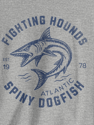 Fighting Hounds Dogfish Tee | Vintage Gym Class Fish T-Shirt | Ultra-Soft Eco-Friendly Graphic Tee