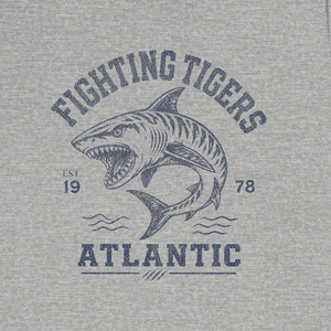 Fighting Tigers Atlantic Shark Tee | Vintage Gym Fish Tee | Ultra-Soft Eco-Friendly Graphic Tee