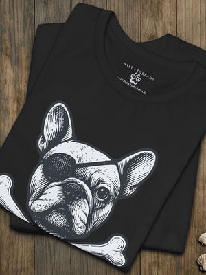 French Bulldog First Mate T-Shirt | Cap’n First Mate Eco - Friendly Pirate Dog Graphic Tee | Ultra - Soft Eco - Friendly Graphic Tee