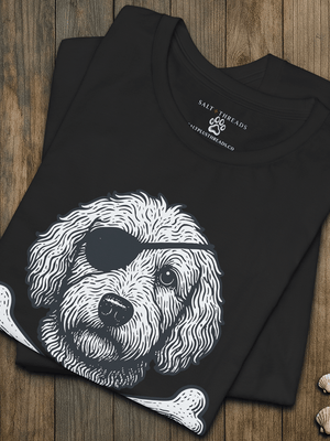 Golden Doodle First Mate T-Shirt | Cap’n First Mate Eco - Friendly Pirate Dog Graphic Tee | Ultra - Soft Eco - Friendly Graphic Tee
