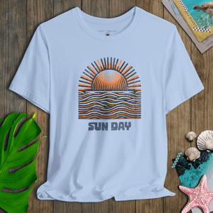 Golden Sun Day Tee | Vintage Coastal Sunset T-Shirt | Ultra-Soft Eco-Friendly Graphic Tee