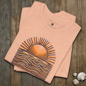Golden Sun Day Tee | Vintage Coastal Sunset T-Shirt | Ultra-Soft Eco-Friendly Graphic Tee