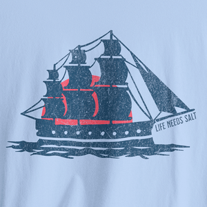 High Seas Sailing Tee | Life Needs Salt Vintage Graphic T-Shirt | Ultra-Soft Eco-Friendly Graphic Tee