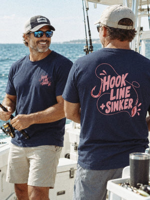 Hook, Line + Sinker Tee | Vintage Fishing Graphic T-Shirt | Ultra-Soft Eco-Friendly Graphic Tee
