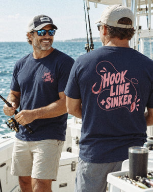 Hook, Line + Sinker Tee | Vintage Fishing Graphic T-Shirt | Ultra-Soft Eco-Friendly Graphic Tee