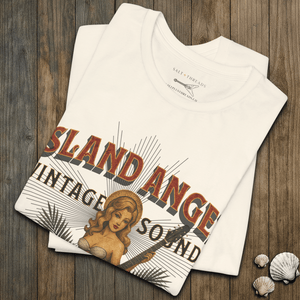 Island Angel Vintage Sound Tee | Cocoa Beach Retro Music Vibes | Ultra - Soft Eco - Friendly Graphic Tee