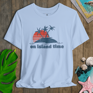 Island Escape Tee | On Island Time Vintage Tropical T-Shirt | Ultra-Soft Eco-Friendly Graphic Tee