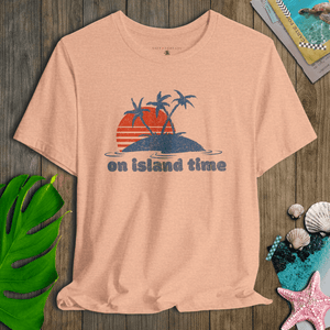Island Escape Tee | On Island Time Vintage Tropical T-Shirt | Ultra-Soft Eco-Friendly Graphic Tee