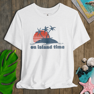 Island Escape Tee | On Island Time Vintage Tropical T-Shirt | Ultra-Soft Eco-Friendly Graphic Tee