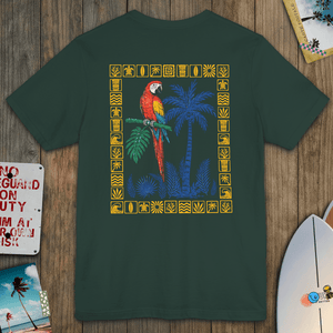 Just Another Day in Paradise | Vintage Tropical Parrot Graphic T-Shirt | Ultra-Soft Eco-Friendly Graphic Tee