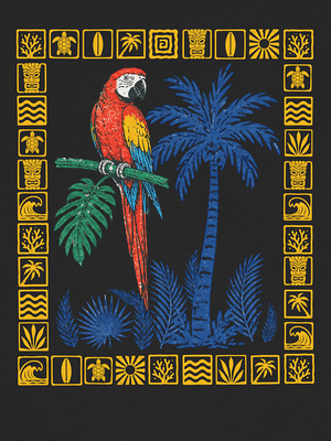 Just Another Day in Paradise | Vintage Tropical Parrot Graphic T-Shirt | Ultra-Soft Eco-Friendly Graphic Tee