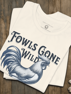Key West Rooster T-Shirt | Fowls Gone Wild Ultra - Soft Coastal Graphic Tee | Ultra - Soft Eco - Friendly Graphic Tee