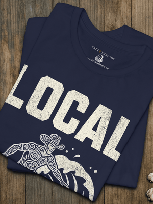 Local Cowboy Surfer T-Shirt | Eco - Friendly Tribal Coastal Graphic Tee | Ultra - Soft Eco - Friendly Graphic Tee