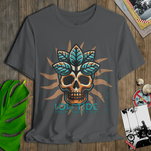 Low Tide High Throttle Tee | Coastal Skull Sun Native Island Biker Graphic | Ultra - Soft Eco - Friendly Graphic Tee