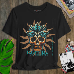 Low Tide High Throttle Tee | Coastal Skull Sun Native Island Biker Graphic | Ultra - Soft Eco - Friendly Graphic Tee