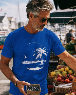 Moonrise Kingdom Tee | Vintage Island Nightscape Tee | Ultra - Soft Eco - Friendly Graphic Tee