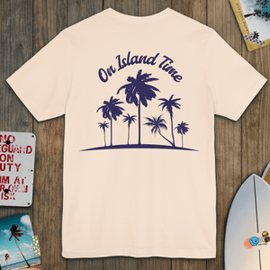On Island Time Front + Back Tee | Retro Coastal Island T-Shirt | Ultra-Soft Eco-Friendly Graphic Tee