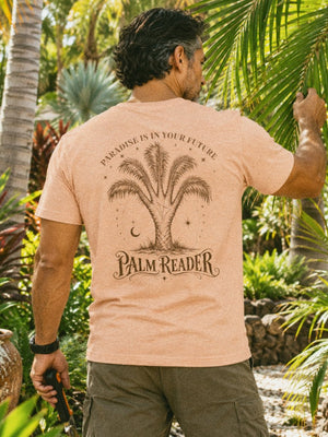 Palm Reader Fortune Tee | Vintage Tropical Palm Tree T-Shirt | Ultra-Soft Eco-Friendly Graphic Tee