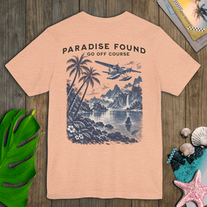 Paradise Found Tee | Vintage Seaplane Tropical Graphic T-Shirt | Ultra-Soft Eco-Friendly Graphic Tee