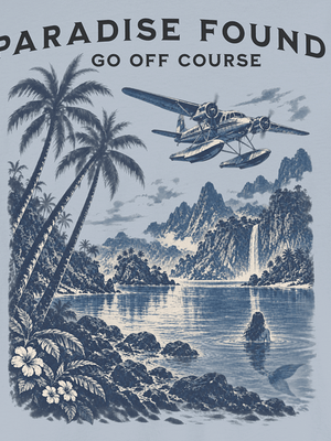 Paradise Found Tee | Vintage Seaplane Tropical Graphic T-Shirt | Ultra-Soft Eco-Friendly Graphic Tee