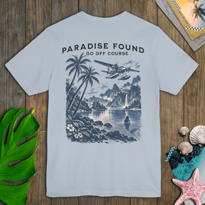 Paradise Found Tee | Vintage Seaplane Tropical Graphic T-Shirt | Ultra-Soft Eco-Friendly Graphic Tee