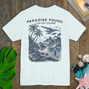 Paradise Found Tee | Vintage Seaplane Tropical Graphic T-Shirt | Ultra-Soft Eco-Friendly Graphic Tee