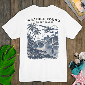 Paradise Found Tee | Vintage Seaplane Tropical Graphic T-Shirt | Ultra-Soft Eco-Friendly Graphic Tee