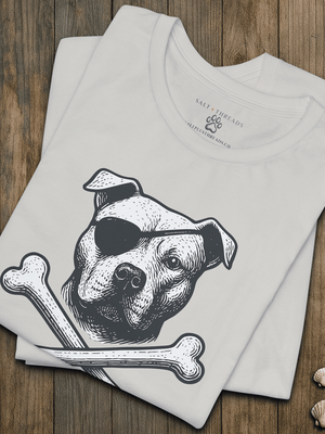 Pitbull First Mate T-Shirt | Ruff Seas Ahead Eco - Friendly Pirate Dog Graphic Tee | Ultra - Soft Eco - Friendly Graphic Tee