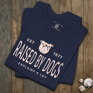 Raised by Dogs Tee | Vintage Gym Class Dog Graphic Tee | Ultra-Soft Eco-Friendly Graphic Tee