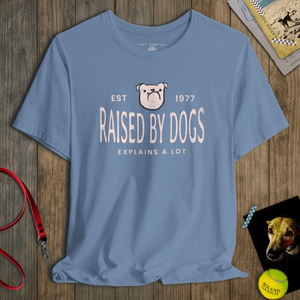 Raised by Dogs Tee | Vintage Gym Class Dog Graphic Tee | Ultra-Soft Eco-Friendly Graphic Tee