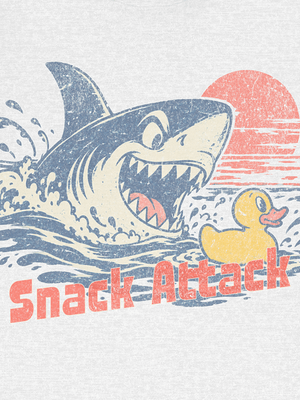 Rubber Duckie Snack Attack Tee | 70s Vintage Shark Cartoon Graphic T-Shirt | Ultra-Soft Eco-Friendly Graphic Tee