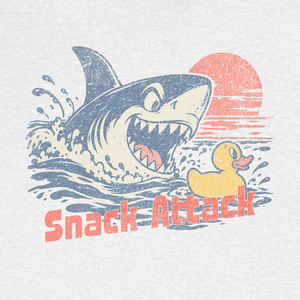 Rubber Duckie Snack Attack Tee | 70s Vintage Shark Cartoon Graphic T-Shirt | Ultra-Soft Eco-Friendly Graphic Tee