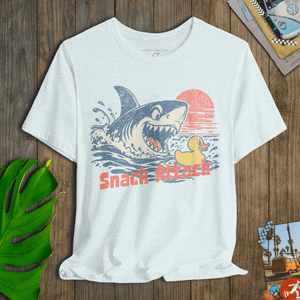 Rubber Duckie Snack Attack Tee | 70s Vintage Shark Cartoon Graphic T-Shirt | Ultra-Soft Eco-Friendly Graphic Tee