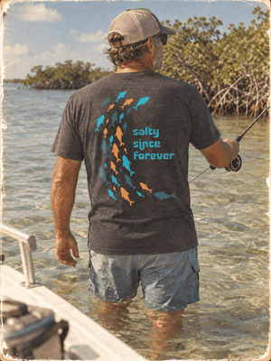 School of Salt Tee | Salty Since Forever Vintage Fish T-Shirt | Ultra-Soft Eco-Friendly Graphic Tee