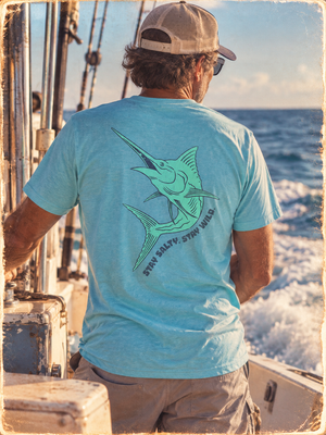 Stay Salty Swordfish Tee | Vintage Coastal Fishing Graphic T-Shirt