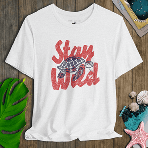 Stay Wild Sea Turtle Tee | Vintage Coastal Wildlife Graphic T-Shirt | Ultra-Soft Eco-Friendly Graphic Tee