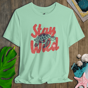 Stay Wild Sea Turtle Tee | Vintage Coastal Wildlife Graphic T-Shirt | Ultra-Soft Eco-Friendly Graphic Tee