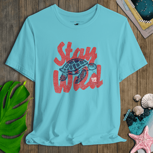 Stay Wild Sea Turtle Tee | Vintage Coastal Wildlife Graphic T-Shirt | Ultra-Soft Eco-Friendly Graphic Tee