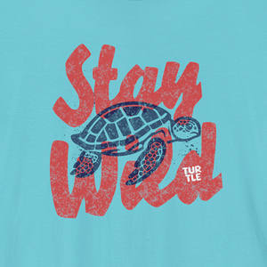 Stay Wild Sea Turtle Tee | Vintage Coastal Wildlife Graphic T-Shirt | Ultra-Soft Eco-Friendly Graphic Tee