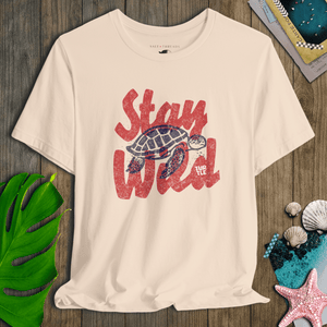 Stay Wild Sea Turtle Tee | Vintage Coastal Wildlife Graphic T-Shirt | Ultra-Soft Eco-Friendly Graphic Tee