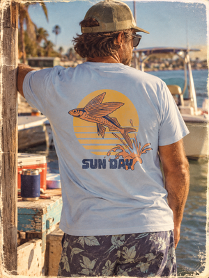 Sun Day Flight Tee | Vintage Coastal Fish T-Shirt