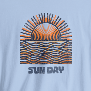 Sun Day Horizon Tee | Vintage Coastal Sunset T-Shirt | Ultra-Soft Eco-Friendly Graphic Tee